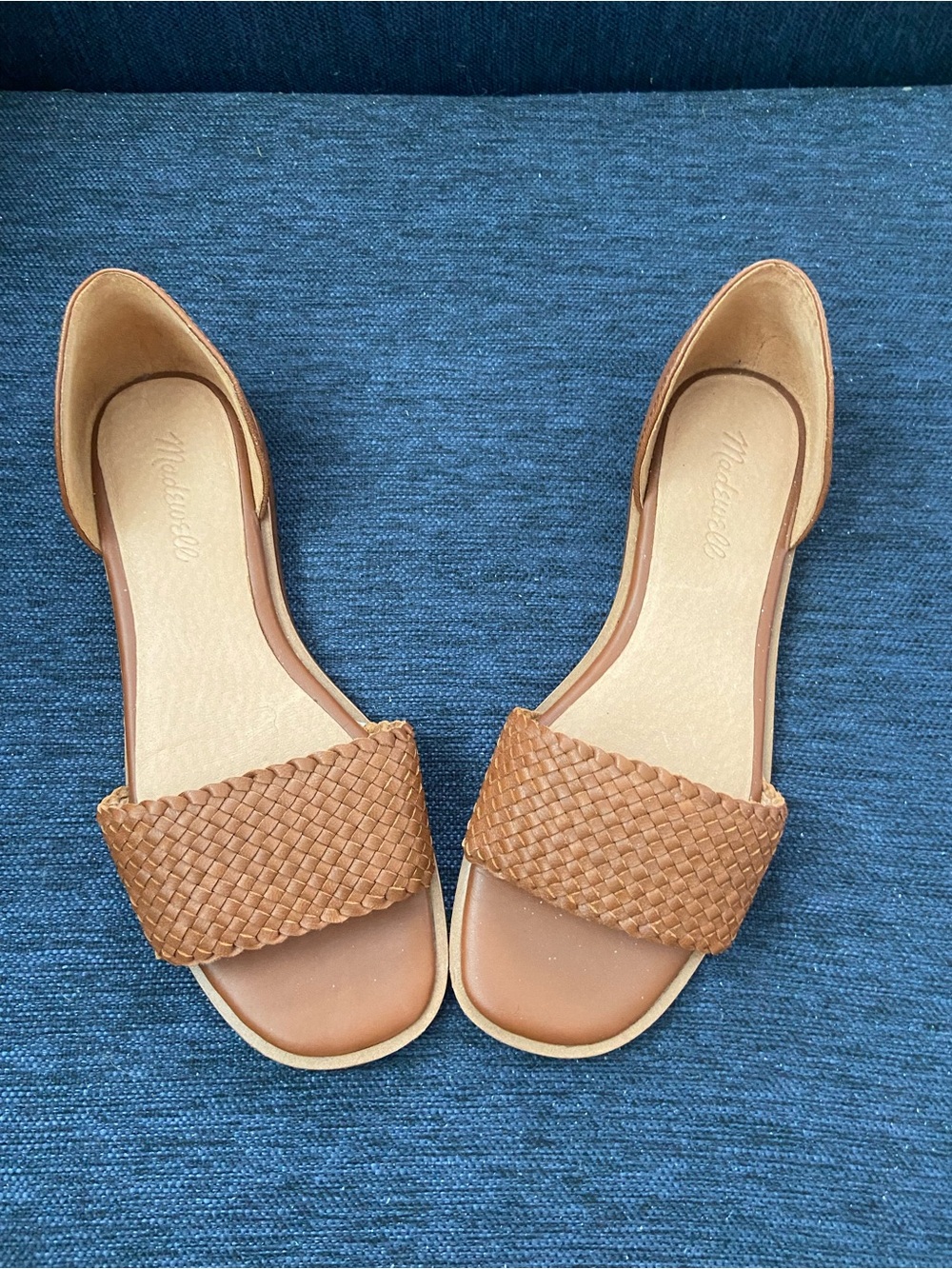 Madewell Woven Tan Open-Toe D'Orsay Flats 8 - Picture 2 of 5